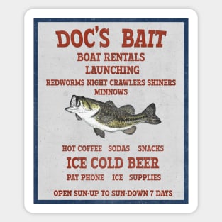 Rustic Vintage Bait Shop Store Sign Sticker